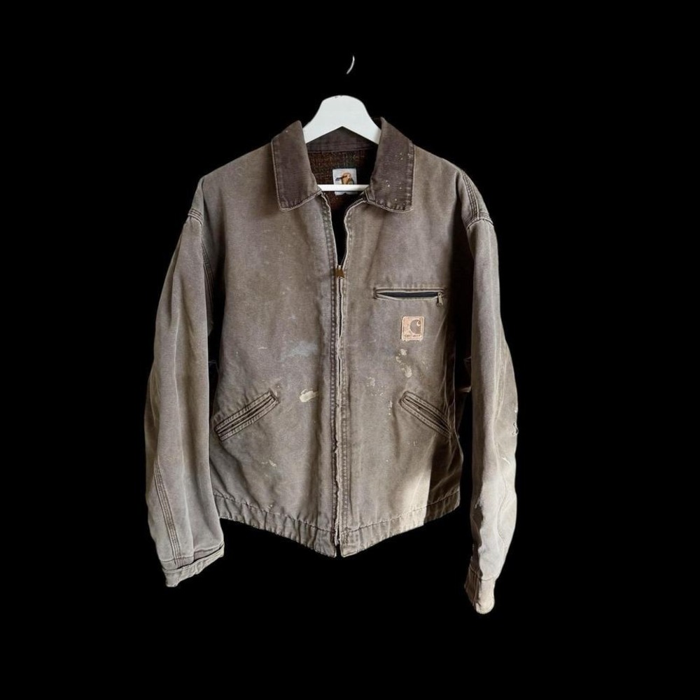 Vintage Carhartt Detroit Jacket  Brown Blanket Lined Mens Sz XL Distressed